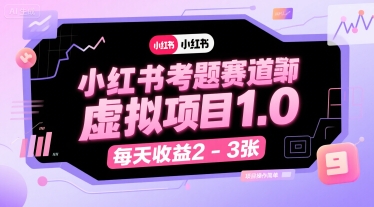 小红书考题赛道虚拟项目1.0，项目操作简单，每天收益2-3张——生财有道创业项目网-生财有道