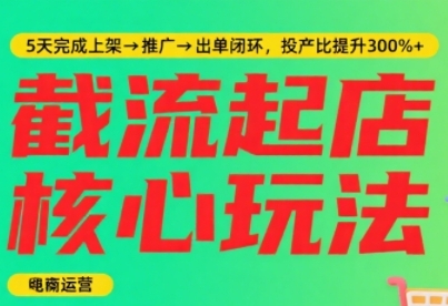 淘宝截流快速起店玩法，掌握暴力快速起店的流程，5天完成上架-推广-出单闭环——生财有道创业项目网-生财有道