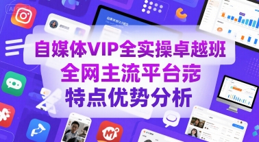 自媒体VIP全实操卓越班，全网主流平台特点优势分析——生财有道创业项目网-生财有道