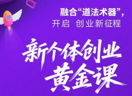 新个体创业黄金课：道法术器四维抢占2025红利——生财有道创业项目网-生财有道