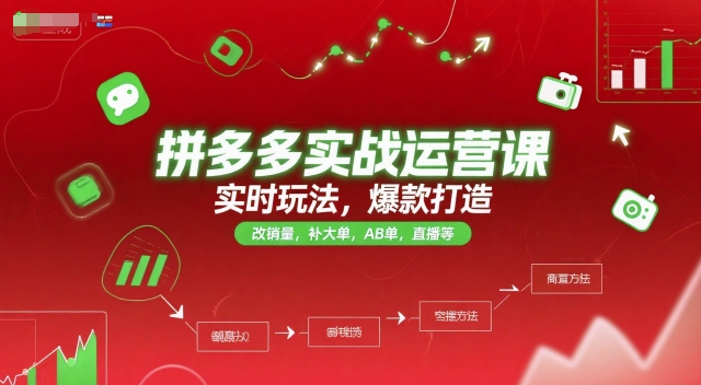 拼多多实战运营课，实时玩法，爆款打造，改销量，补大单，AB单，直播等（更新2025月）——生财有道创业项目网-生财有道