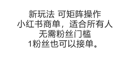 可矩阵操作，小红书商单新玩法，适合所有人，无需粉丝门槛，1粉丝也可以接单——生财有道创业项目网-生财有道