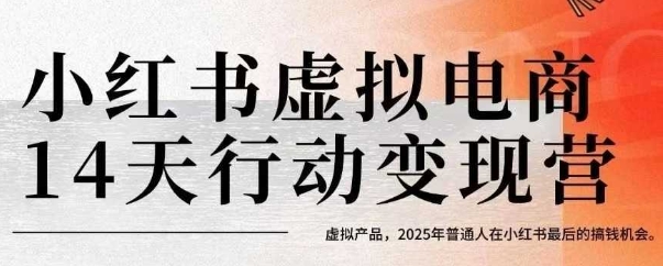小红书虚拟电商14天变现训练营，虚拟产品，2025年普通人在小红书最后的搞钱机会——生财有道创业项目网-生财有道
