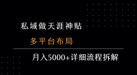 私域做天涯神贴 多平台布局 月入5k+详细流程拆解——生财有道创业项目网-生财有道