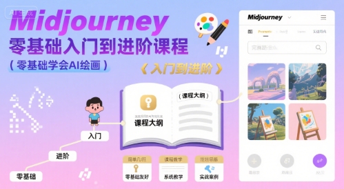 midjourney零基础入门到进阶课程，零基础学会AI绘画——生财有道创业项目网-生财有道