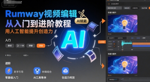Rumway视频编辑从入门到进阶教程，用人工智能提升创造力——生财有道创业项目网-生财有道