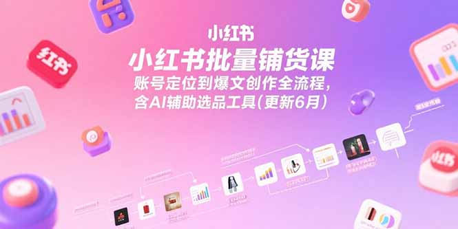 （15279期）小红书批量铺货课，账号定位到爆文创作全流程，含AI辅助选品工具(更新6月)_生财有道创业项目网-生财有道