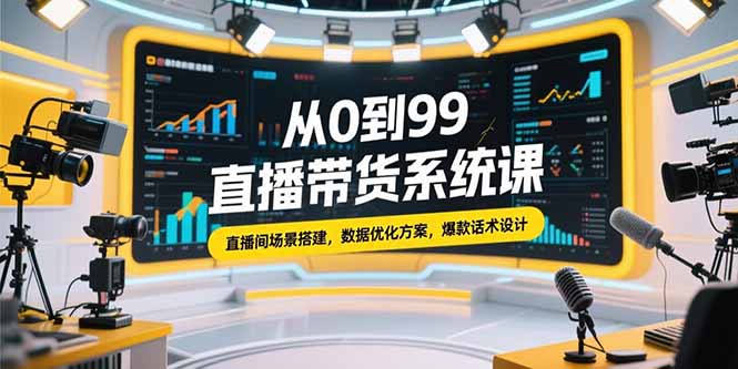 （15362期）从0到99直播带货系统课，直播间场景搭建，数据优化方案，爆款话术设计_生财有道创业项目网-生财有道