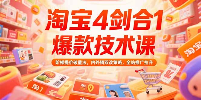 （15415期）淘宝4剑合1爆款技术课73期：阶梯提价破量法，内外销双改策略 全站推广拉升_生财有道创业项目网-生财有道
