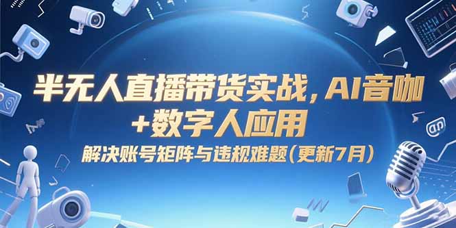 （15280期）半无人直播带货实战，AI音咖+数字人应用 解决账号矩阵与违规难题(更新7月)_生财有道创业项目网-生财有道