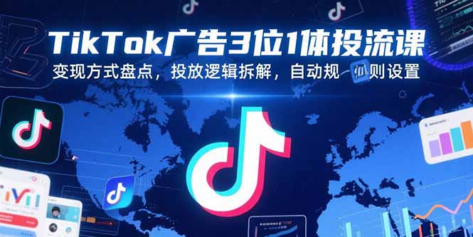 （15460期）TikTok广告3位1体投流课，变现方式盘点，投放逻辑拆解，自动规则设置_生财有道创业项目网-生财有道
