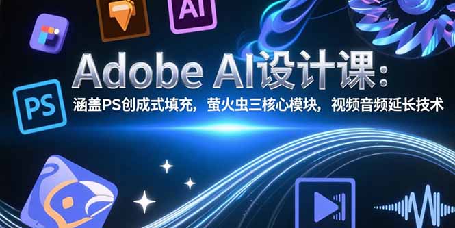 （15469期）Adobe AI设计课：涵盖PS创成式填充，萤火虫三核心模块，视频音频延长技术_生财有道创业项目网-生财有道