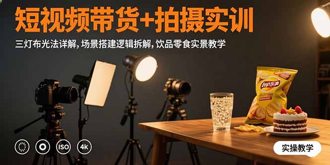 （15540期）短视频带货+拍摄实训：三灯布光法详解,场景搭建逻辑拆解,饮品零食实景教学_生财有道创业项目网-生财有道