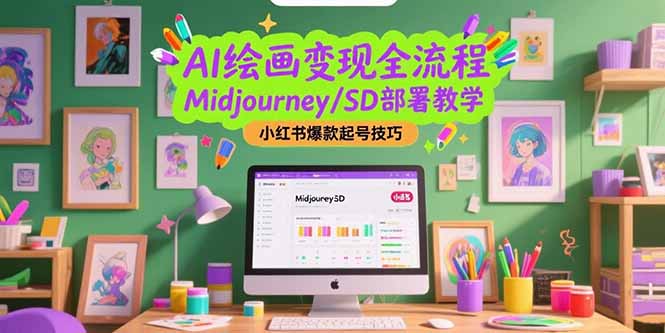 （15324期）AI绘画变现全流程，Midjourney/SD部署教学，小红书爆款起号技巧_生财有道创业项目网-生财有道
