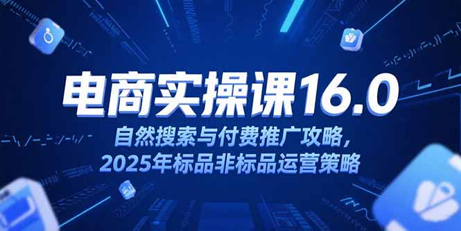 （15262期）淘宝电商运营课16.0，自然搜索与付费推广攻略，2025年标品非标品运营策略_生财有道创业项目网-生财有道