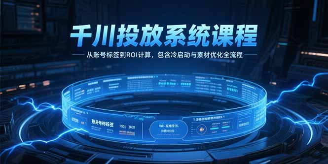 （15263期）千川投放系统课程，从账号标签到ROI计算，包含冷启动与素材优化全流程_生财有道创业项目网-生财有道