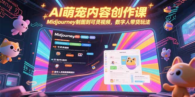 （15311期）AI萌宠内容创作课，Midjourney制图到可灵视频，数字人带货玩法_生财有道创业项目网-生财有道