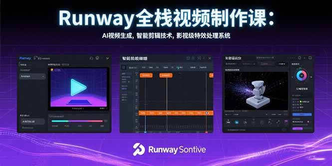 （15515期）Runway全栈视频制作课：AI视频生成，智能剪辑技术，影视级特效处理系统_生财有道创业项目网-生财有道