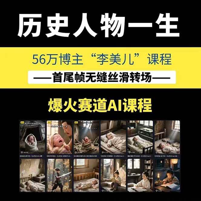 图片[2]-AI历史人物短视频创作，含IP打造、首尾帧无缝转场、智能体视频制作等中间教学内容_生财有道守业网-生财有道