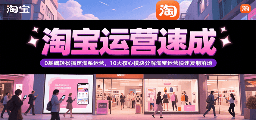 淘宝运营速成，0基础轻松搞定网店运营，10大核心模块分解快速复制落地（更新）_生财有道创业网-生财有道