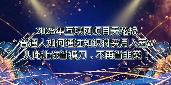 （15354期）2025年互联网项目天花板，普通人如何通过卖项目实现逆风翻盘，月入5W＋！_生财有道创业项目网-生财有道