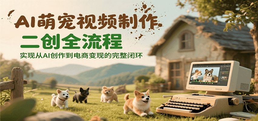 AI萌宠视频制作二创全流程，实现从AI创作到电商变现的完整闭环_生财有道创业网-生财有道