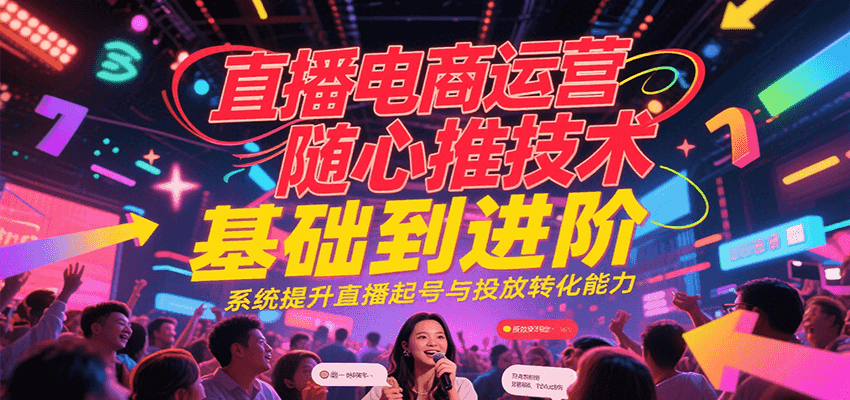 直播电商运营随心推投放技术基础到进阶，系统提升直播起号与投放转化能力_生财有道创业网-生财有道