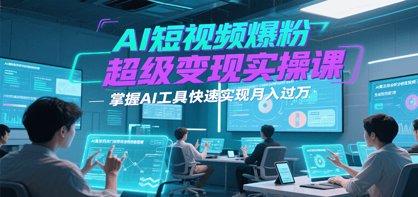 AI短视频爆粉超级变现实操课，掌握AI工具快速实现月入过万_生财有道创业网-生财有道