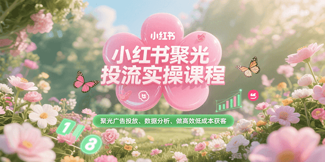 小红书聚光投流实操课程，聚光广告投放、数据分析、做高效低成本获客_生财有道创业网-生财有道