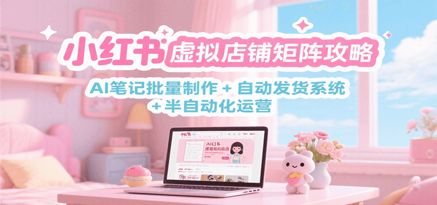 小红书虚拟店铺矩阵攻略：AI笔记批量制作 + 自动发货系统 + 半自动化运营_生财有道创业网-生财有道