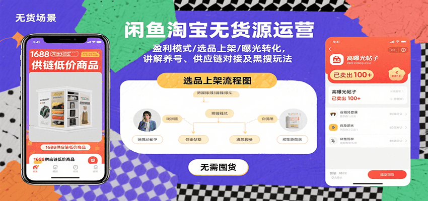 闲鱼淘宝无货源运营：盈利模式/选品上架/曝光转化，讲解养号、供应链对接及黑搜玩法_生财有道创业网-生财有道