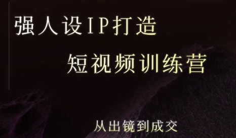 强人设ip打造课，8月​最新5天短视频ip训练营，从出镜到成交——生财有道创业项目网-生财有道