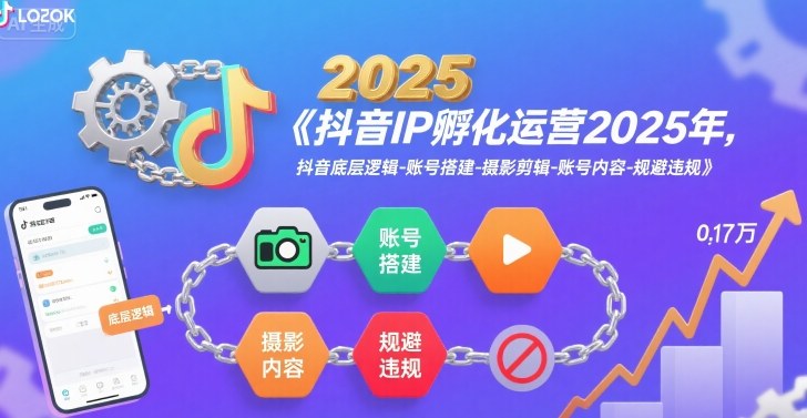 抖音IP孵化运营2025年，抖音底层逻辑-账号搭建-摄影剪辑-账号内容-规避违规——生财有道创业项目网-生财有道