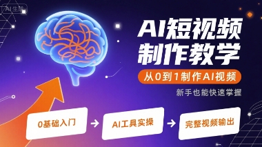 AI短视频制作教学，从0到1制作AI视频——生财有道创业项目网-生财有道