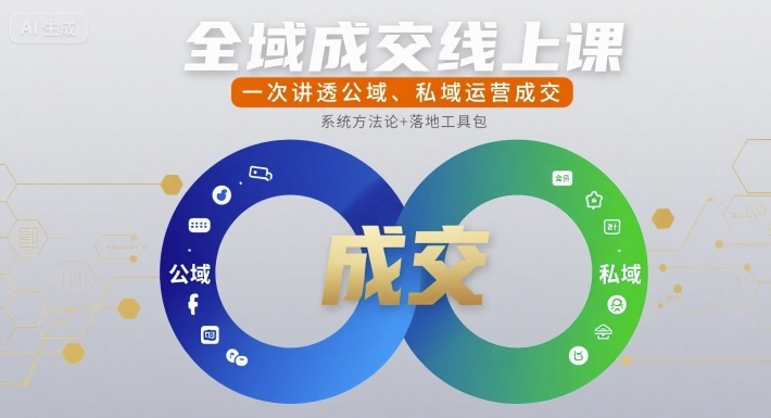全域成交线上课，一次讲透公域、私域运营成交——生财有道创业项目网-生财有道