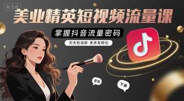 美业精英短视频流量课，掌握抖音流量密码，天天有询单，条条有转化——生财有道创业项目网-生财有道
