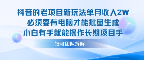 老项目新玩法单月收入2W小白有手就能操作长期项目——生财有道创业项目网-生财有道