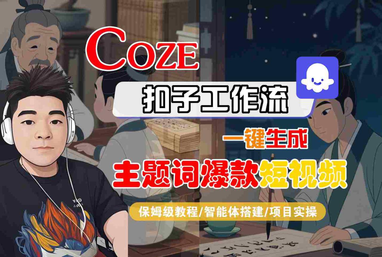 COZE扣子工作流一键生成主题词爆款短视频，保姆级教程-智能体搭建-项目实操——生财有道创业项目网-生财有道
