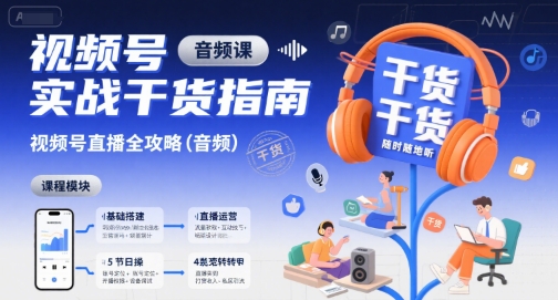 视频号实战干货指南，视频号直播全攻略（音频）——生财有道创业项目网-生财有道