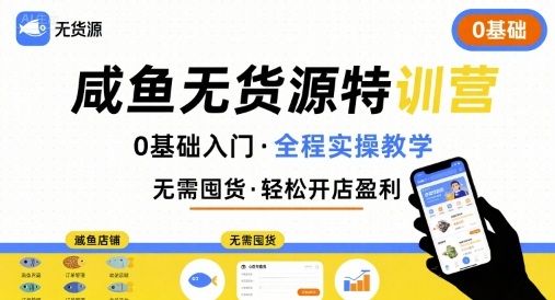 无货源特训营，0基础带你玩转咸鱼无货源——生财有道创业项目网-生财有道