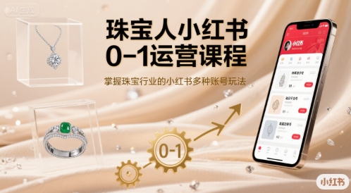 珠宝人小红书0-1运营课程，掌握珠宝行业的小红书多种账号玩法——生财有道创业项目网-生财有道