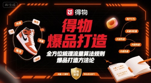 得物爆品打造，全方位梳理得物流量算法规则爆品打造规则——生财有道创业项目网-生财有道
