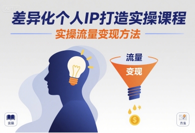 差异化个人IP打造实操课程，实操流量变现方法——生财有道创业项目网-生财有道