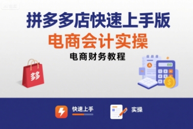 拼多多店快速上手版电商会计实操-电商财务教程——生财有道创业项目网-生财有道