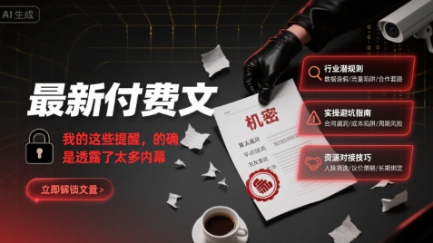 最新付费文：我的这些提醒，的确是透露了太多内幕——生财有道创业项目网-生财有道