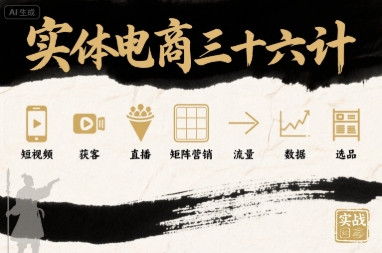 实体电商三十六计，短视频-获客-直播-矩阵营销-流量-数据-选品——生财有道创业项目网-生财有道