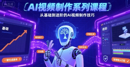 AI视频制作系列课程，从基础到进阶的AI视频制作技巧全涵盖——生财有道创业项目网-生财有道