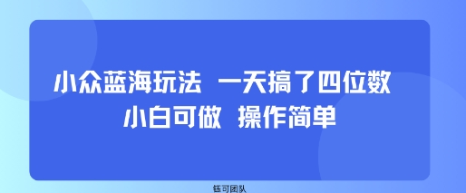 小众蓝海玩法 一天搞了四位数 小白可做 操作简单——生财有道创业项目网-生财有道