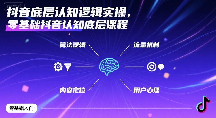 抖音底层认知逻辑实操，零基础抖音认知底层课程——生财有道创业项目网-生财有道