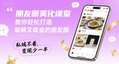 朋友圈美化课堂，教你轻松打造，吸睛又吸金的朋友圈，私域不看，变现少一半——生财有道创业项目网-生财有道